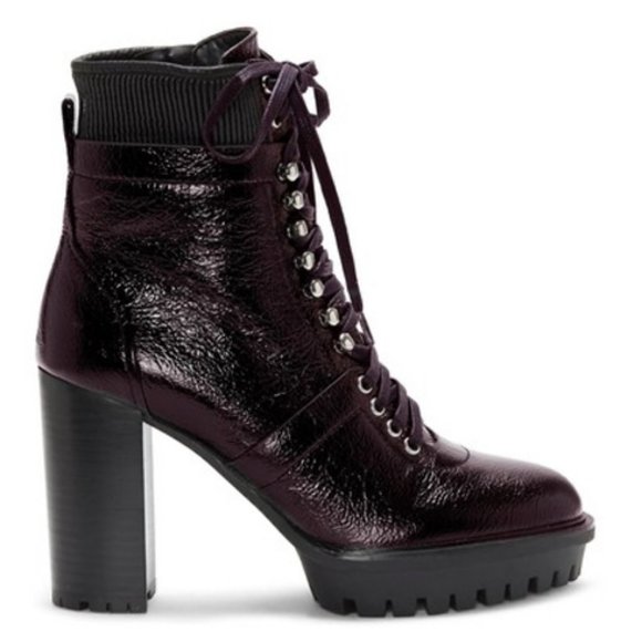NIB VINCE CAMUTO Grape Leather Combat Boot… - Picture 2 of 8